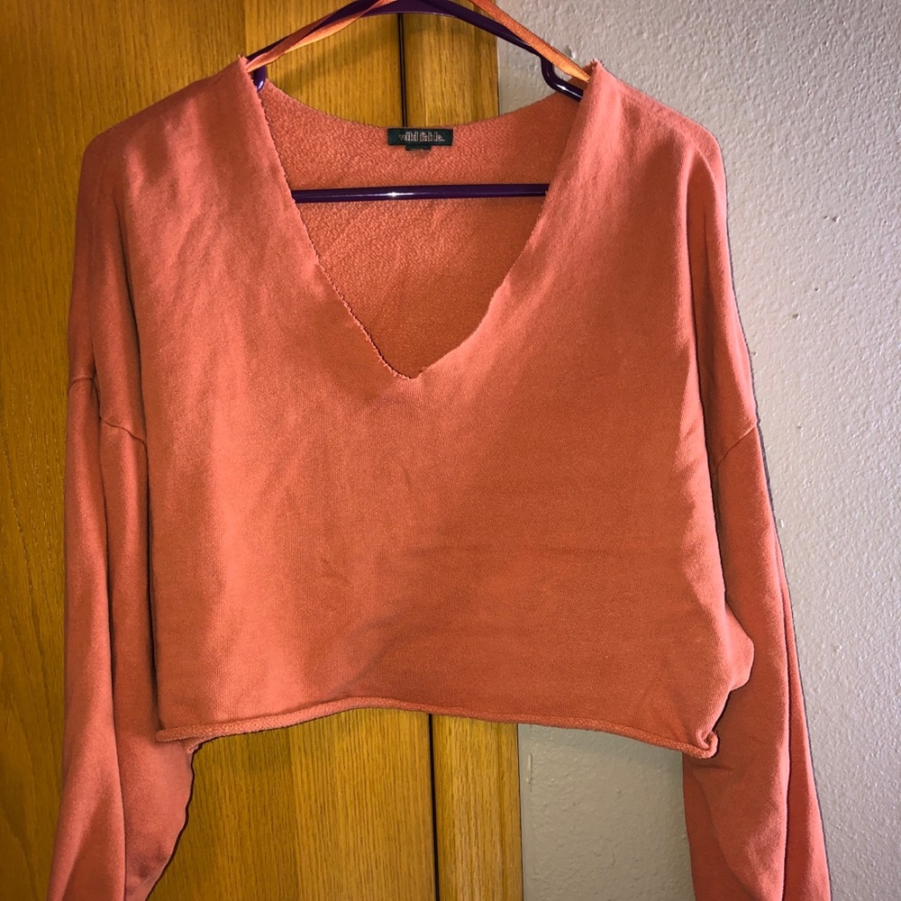 Wild fable oversized cropped orange sweatshirt